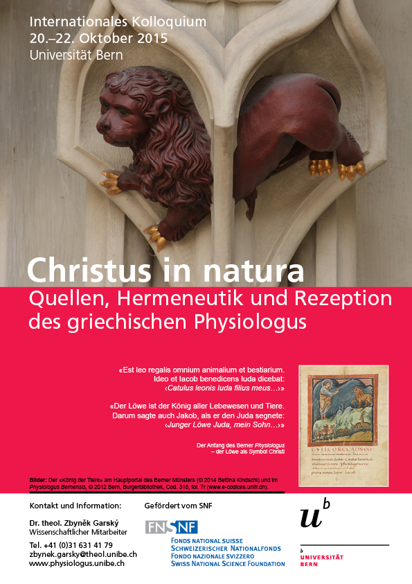International Colloquium: The Physiologus in the Context of Ancient Literatur